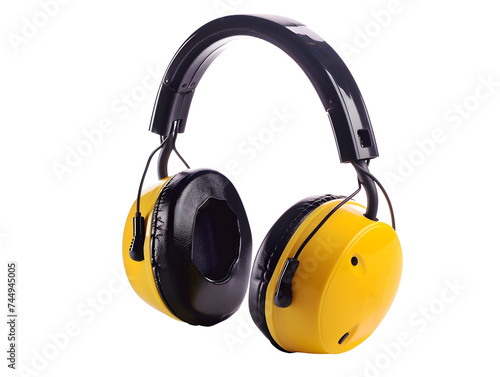 Industrial ear protection on transparent background