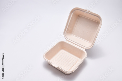 Принти на полотні blank bagasse lunch box isolated on white background