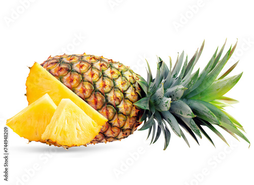 fresh organic pineapple with slices