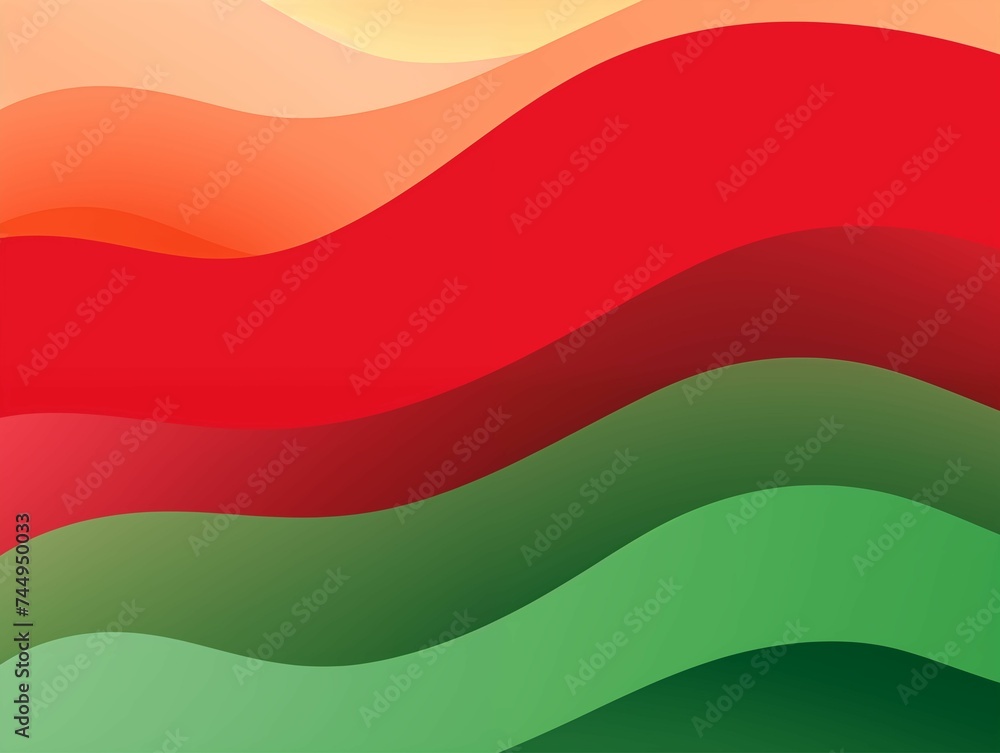 Simple Abstract Red and Green Waves Background. Generative AI Simple Abstract Red and Green Waves Background. Generative AI
