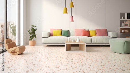 Trendy Terrazzo Incorporate the trendy terrazzo pattern into your space with colorful accents