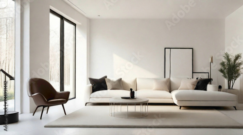 interior design with luxurious scenery and frame on the wall abstract background 