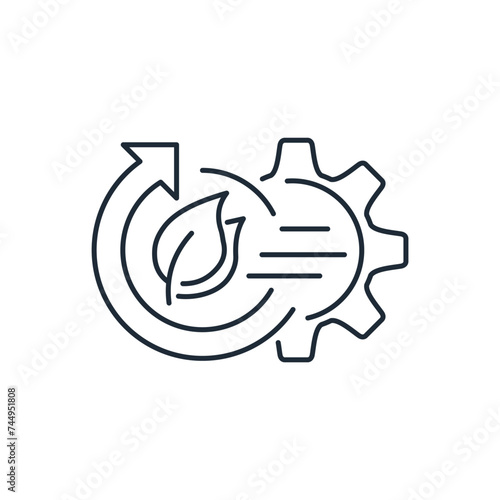 Natural restoration, recovery  process.Vector linear icon isolated on white background.