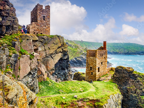 Crowns Engine Houses, part of the Botallack Mine in Cornwall, England,UK. photo