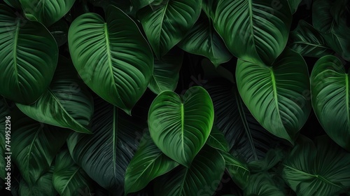 Background Of Tropical Leaves With An Abstract, Textured Design Suitable For Desktop Wallpapers. Сoncept Tropical Leaves, Abstract Design, Textured Background, Desktop Wallpapers.jp photo