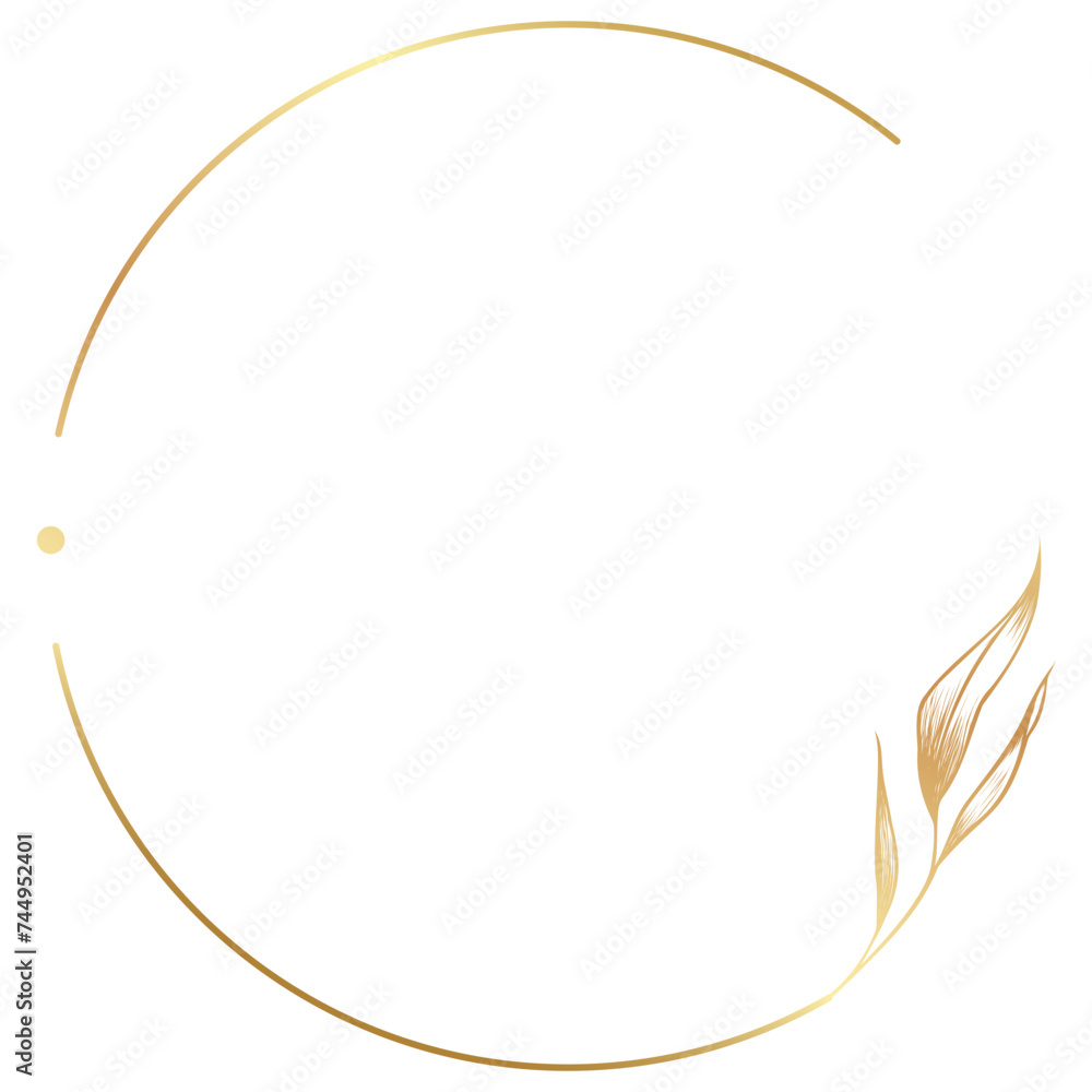 Luxury Elegant Gold Gradient Geometric Circle Border Frame Luxury Elegant Gold Gradient Geometric Circle Border Frame