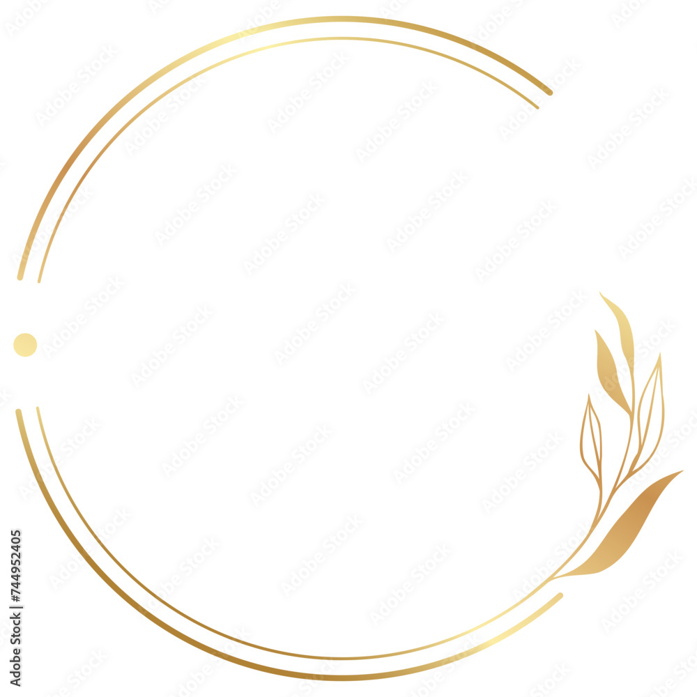 Luxury Elegant Gold Gradient Geometric Circle Border Frame Luxury Elegant Gold Gradient Geometric Circle Border Frame