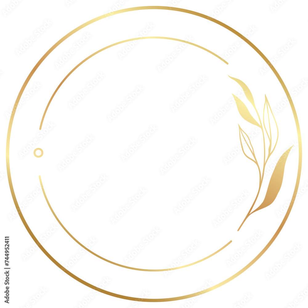 Luxury Elegant Gold Gradient Geometric Circle Border Frame Luxury Elegant Gold Gradient Geometric Circle Border Frame