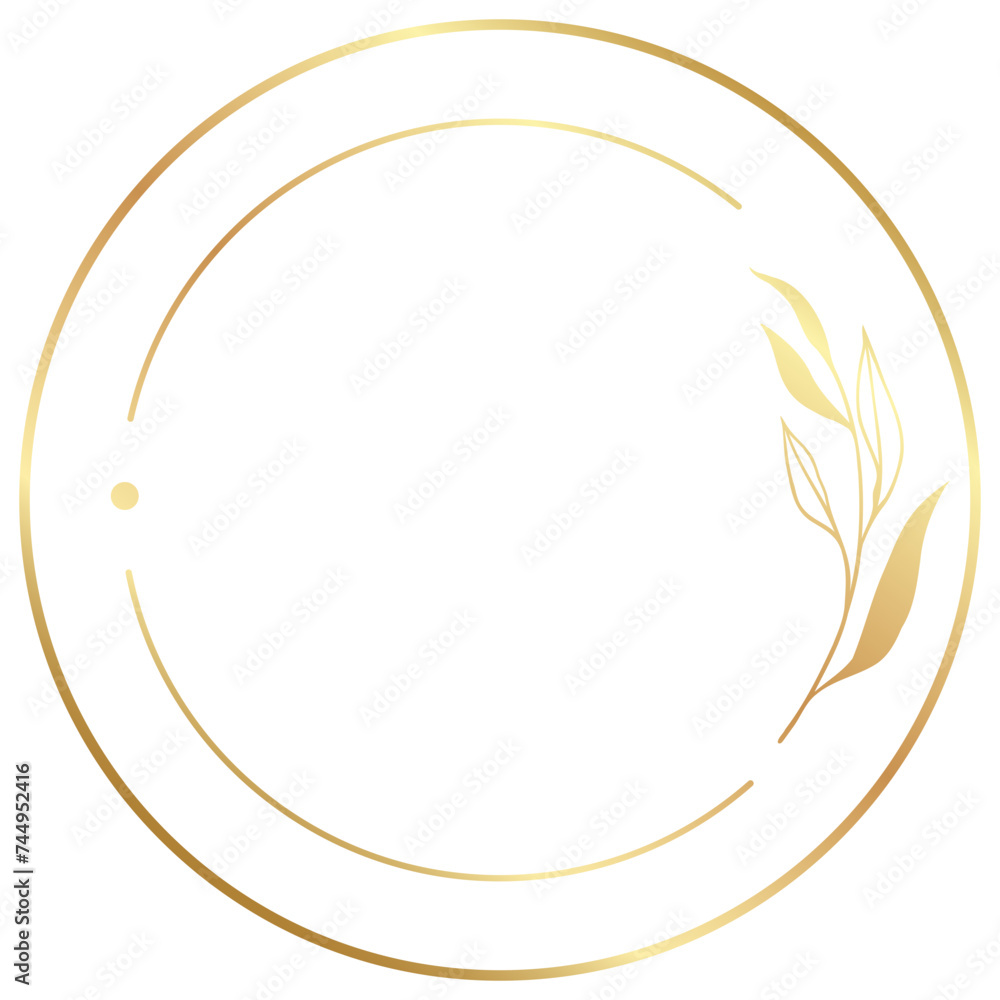 Luxury Elegant Gold Gradient Geometric Circle Border Frame Luxury Elegant Gold Gradient Geometric Circle Border Frame