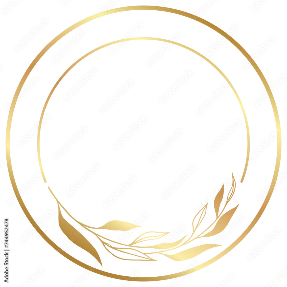 Luxury Elegant Gold Gradient Geometric Circle Border Frame Luxury Elegant Gold Gradient Geometric Circle Border Frame