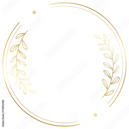 Luxury Elegant Gold Gradient Geometric Circle Border Frame