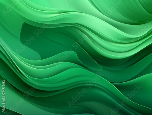Abstract Green Waves Background. Generative AI