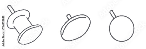 手書き線画の押しピン・がびょう