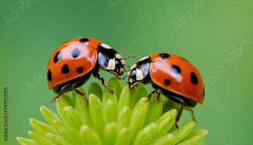 ladybug on green leaf © shutterhero