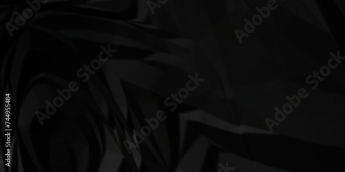 Dark black crumpled paper background texture pattern overlay. wrinkled high resolution arts craft and Seamless black crumpled paper. 