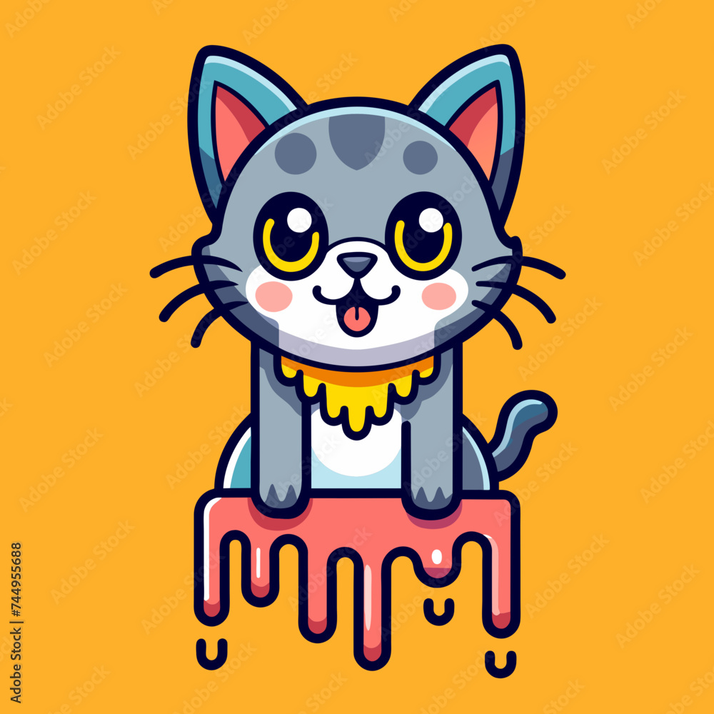 Adorable Cat Design: Cute and Playful Feline Graphic for Trendy T-Shirt Print on Demand, Perfect for Cat Lovers and Casual Wear Enthusiasts Adorable Cat Design: Cute and Playful Feline Graphic for Trendy T-Shirt Print on Demand, Perfect for Cat Lovers and Casual Wear Enthusiasts