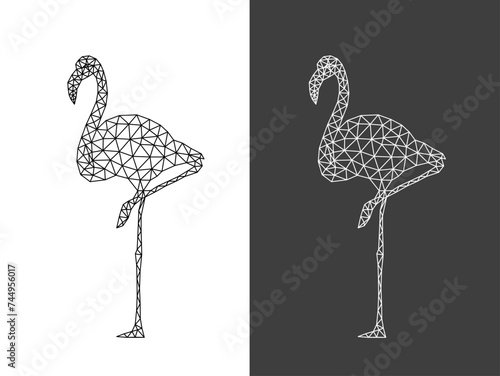 Vector polygonal triangular Flamingo art vector design illustration