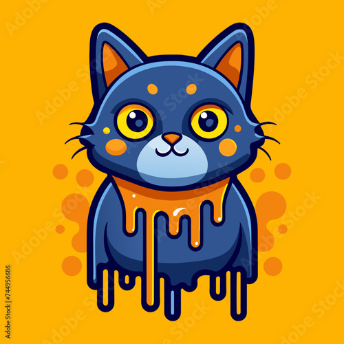 Adorable Cat Design: Cute and Playful Feline Graphic for Trendy T-Shirt Print on Demand, Perfect for Cat Lovers and Casual Wear Enthusiasts