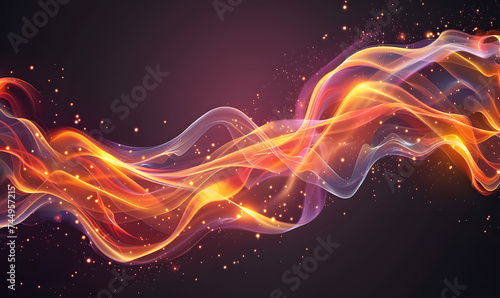 Burning fire flames on dark background