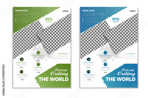 corporate travel and tour business flyer design.