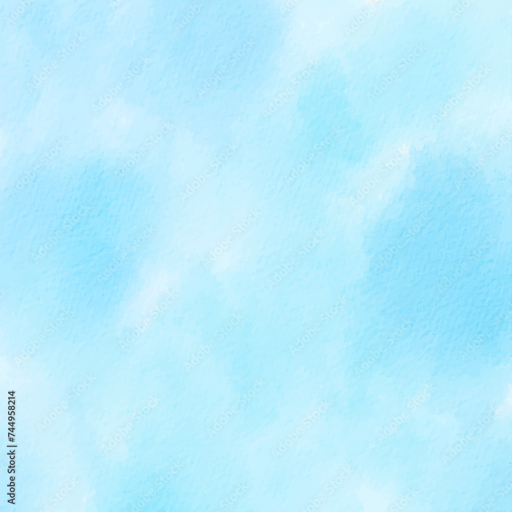 Light blue watercolor hand painted abstract vector background