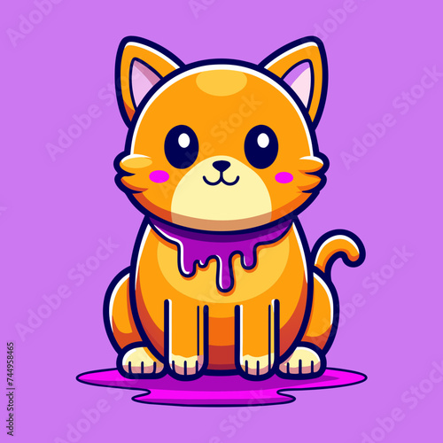 Adorable Cat Design: Cute and Playful Feline Graphic for Trendy T-Shirt Print on Demand, Perfect for Cat Lovers and Casual Wear Enthusiasts
