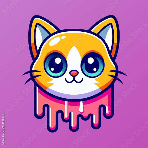 Adorable Cat Design: Cute and Playful Feline Graphic for Trendy T-Shirt Print on Demand, Perfect for Cat Lovers and Casual Wear Enthusiasts