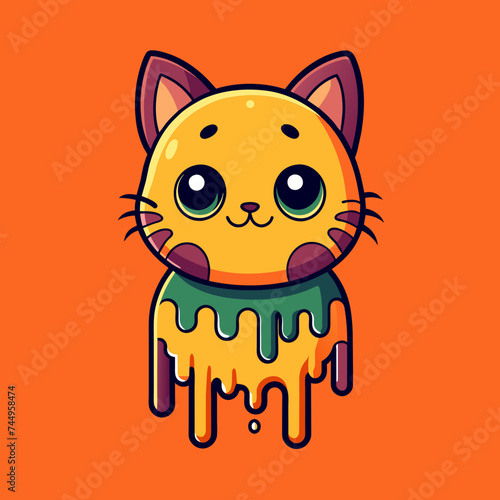 Adorable Cat Design: Cute and Playful Feline Graphic for Trendy T-Shirt Print on Demand, Perfect for Cat Lovers and Casual Wear Enthusiasts