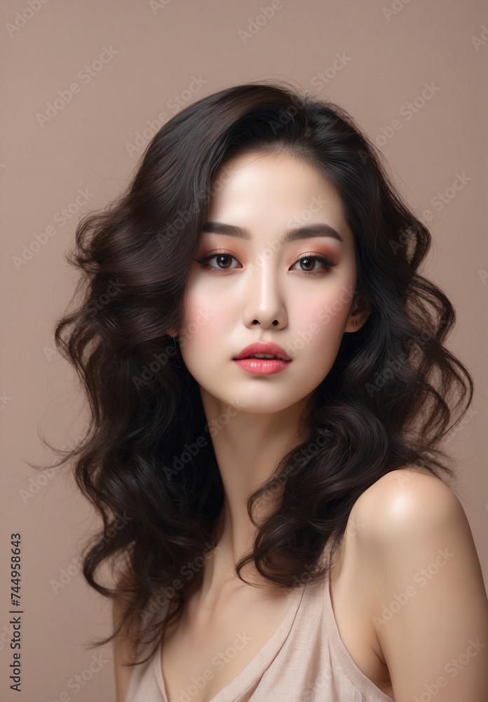 Beautiful Asian woman with appearance makeup luxury charm. Beautiful Asian woman with appearance makeup luxury charm.