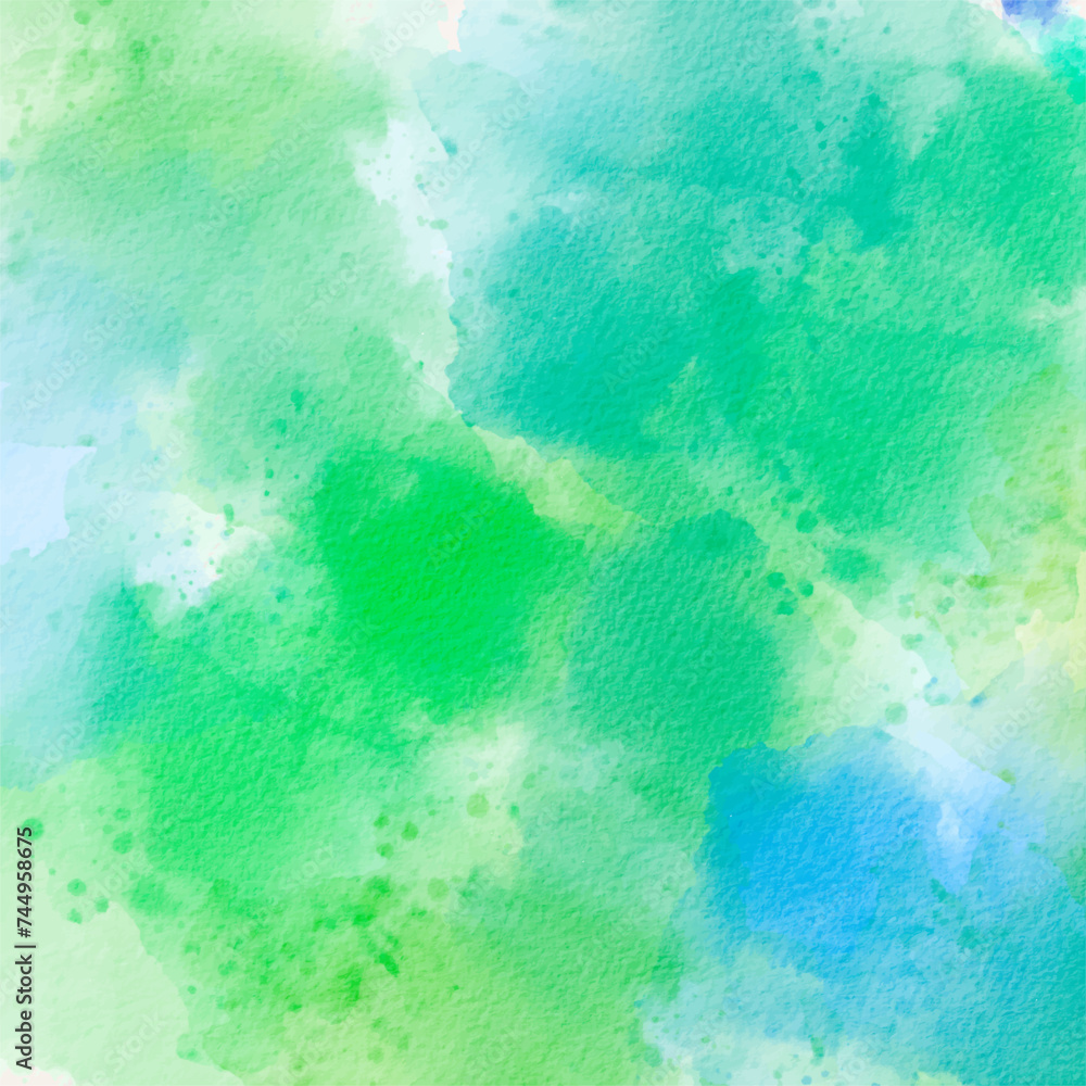 Green abstract watercolor texture background vector