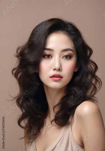 Beautiful Asian woman with appearance makeup luxury charm.
