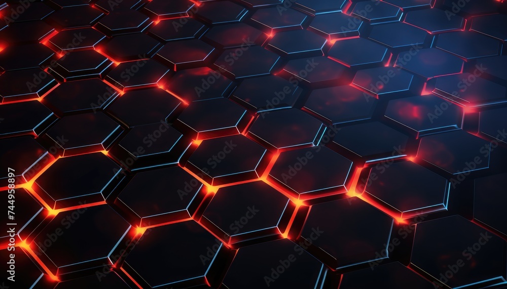 Abstract Futuristic background with hexagons . dark sci-fi hi-tech wallpaper Abstract Futuristic background with hexagons . dark sci-fi hi-tech wallpaper