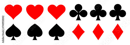 Elegant Playing Card Suits Vector Icons