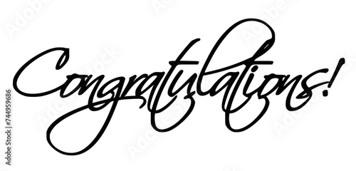 Congratulations! handwriting sign that represents a very nice graphic that you can include in your project
