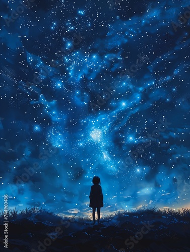 star night sky person standing foreground cover dream endless streaming childlike starry interconnected longing