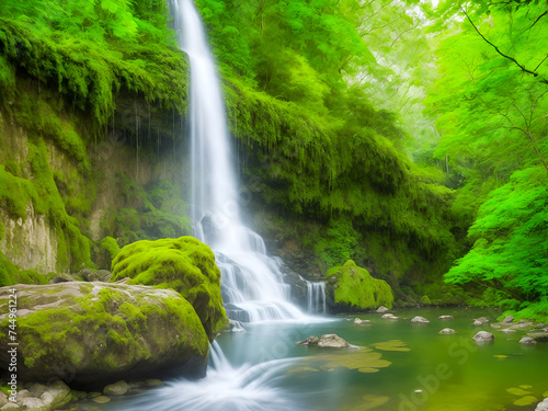 waterfall in the woods © Rewat