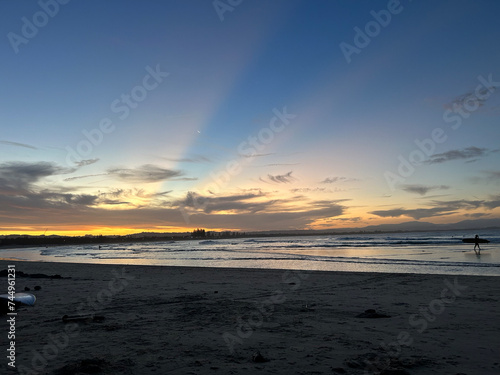 Scenic sunset with dramatic light rays 