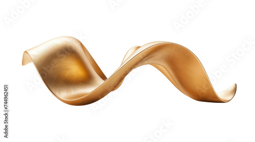 golden flow ribbon isolated on transparent background