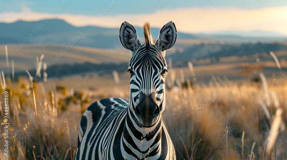 Zebra in savana - obrazy, fototapety, plakaty 