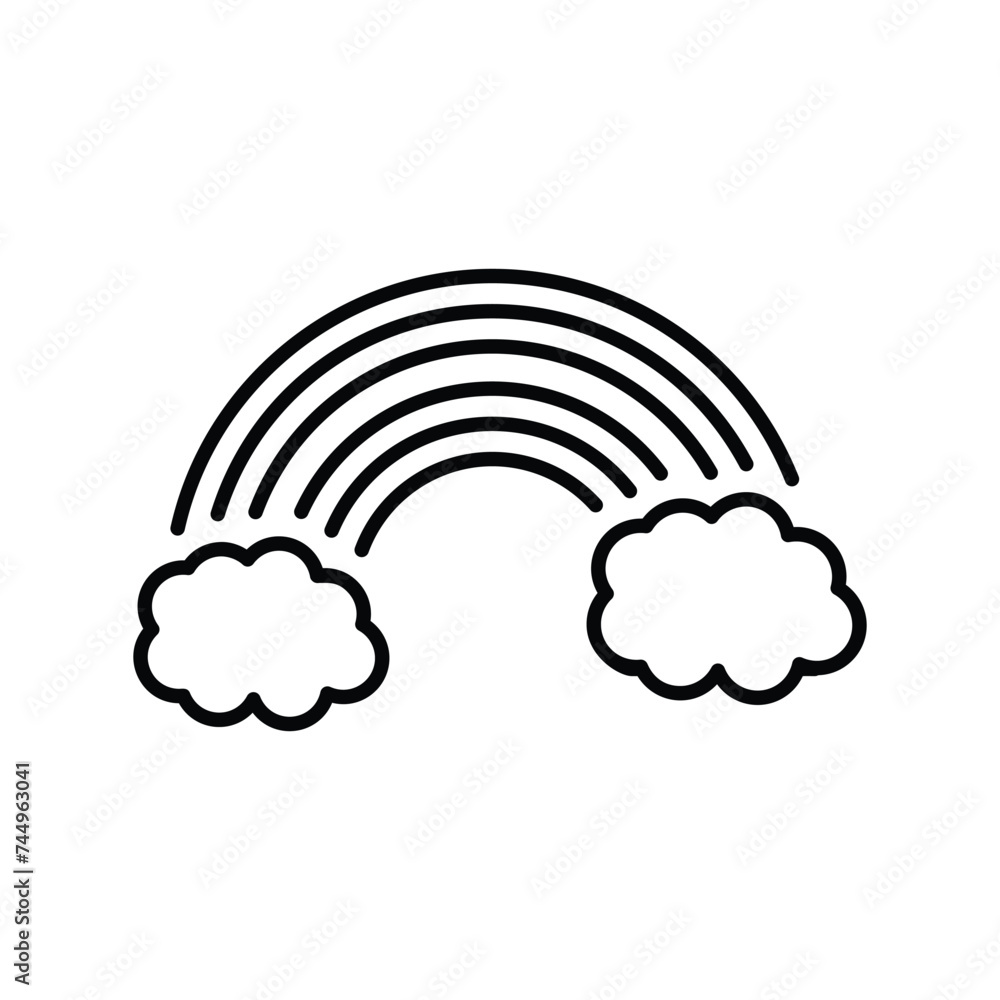 rainbow icon with white background vector stock illustration