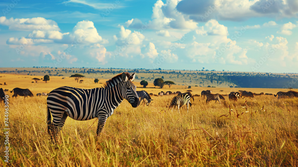 Fototapeta premium Zebra in savana