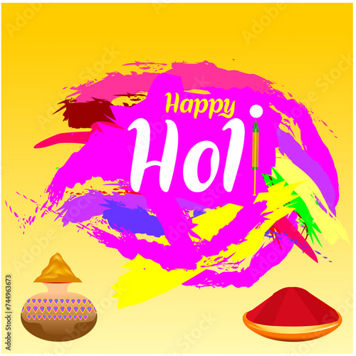 illustration of abstract colorful Happy Holi background
