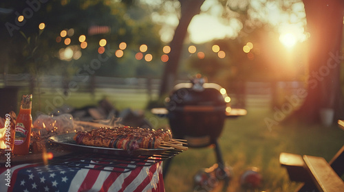 Patriotic Picnic Perfection: Delicious BBQ on 4th of July, Generative AI
