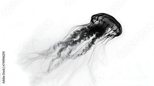 serene elegance: jellyfish in black