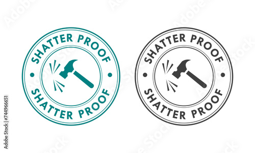 Shatter proof design abdge template illustration. suiatble for label product