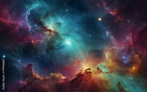 Galaxy space background Celestial Elegance in Cosmic Canvas  Generative AI