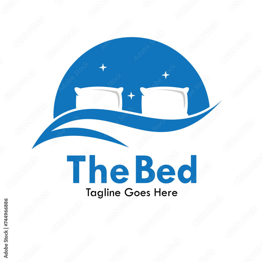 The bed design logo template illustration