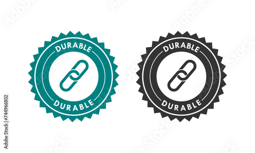 Durable badge design template illustration. Suitable for label product