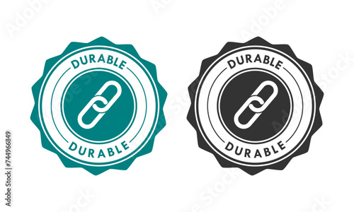 Durable badge design template illustration. Suitable for label product