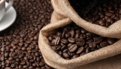 Roasted coffee beans In the bag, Black coffee